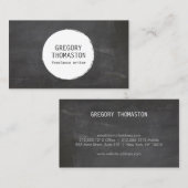 Logo auf der schwarzen Hauptplatine mit weißer Tin Visitenkarte (Vorne/Hinten)