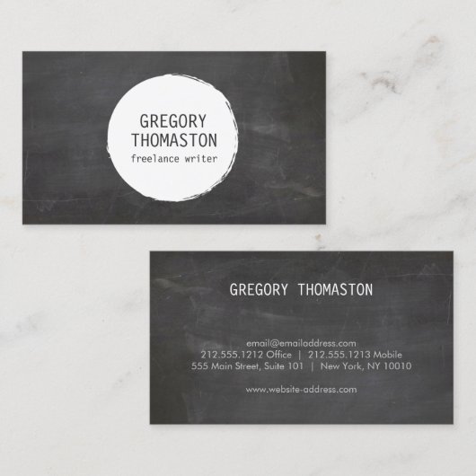 Logo auf der schwarzen Hauptplatine mit weißer Tin Visitenkarte (Vorne/Hinten)