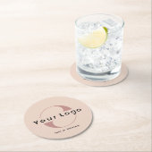 Logo auf der weißen Seite + Geschäftsbereich "Schw Runder Pappuntersetzer (Vor Ort)