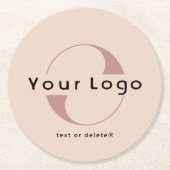 Logo auf der weißen Seite + Geschäftsbereich "Schw Runder Pappuntersetzer (Vorderseite)