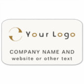 Logo auf Off white Rechteck Business Vinyl Bumper Aufkleber (Vorderseite)