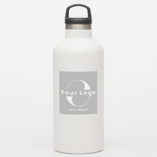 Logo auf Vinyl Square Business Grau-Flasche Aufkleber