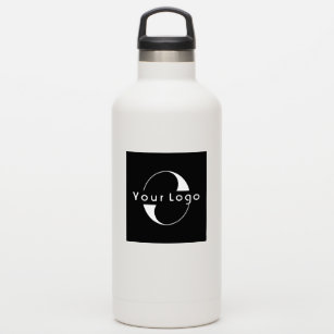 Logo auf Vinyl Square Water Flasche Business Black Aufkleber