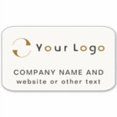 Logo auf weißem Rechteck Cooler Business Vinyl Aufkleber (Vorderseite)