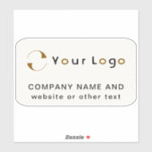 Logo auf weißem Rechteck Cooler Business Vinyl Aufkleber (Blatt)