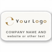 Logo auf weißem Rechteck Phone Business Vinyl Aufkleber (Vorderseite)