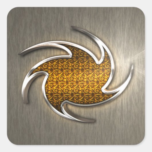 Logo-Aufkleber 3D-Effekt Quadratischer Aufkleber (Vorderseite)