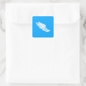 Logo-Aufkleber blau Quadratischer Aufkleber (Tasche)