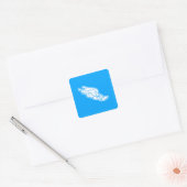 Logo-Aufkleber blau Quadratischer Aufkleber (Umschlag)