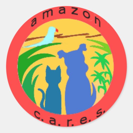 Logo-Aufkleber für Amazon Cares Runder Aufkleber (Vorderseite)