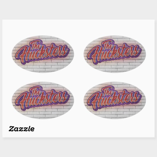 Logo-Aufkleber für das Hucksters-Band Ovaler Aufkleber (Blatt)