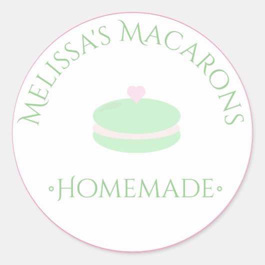 Logo-Aufkleber für das Macaron Herz, hausgemachte  Runder Aufkleber (Vorderseite)