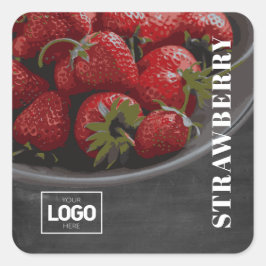 Logo-Aufkleber für das Produkt-Brandy Strawberry Quadratischer Aufkleber