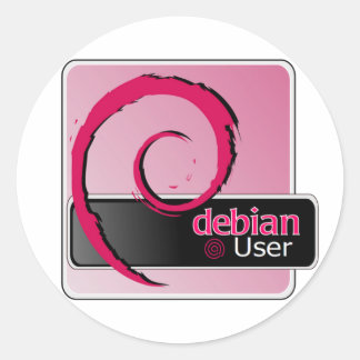 Logo-Aufkleber für Debian-Benutzer Runder Aufkleber
