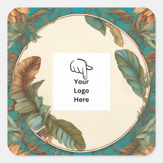 Logo-Aufkleber für die Verpackung von individuell  Quadratischer Aufkleber (Vorderseite)