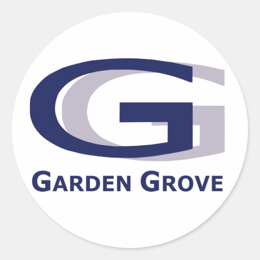 Logo-Aufkleber für Garden Grove Runder Aufkleber (Vorderseite)
