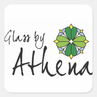 Logo-Aufkleber für Glas von Athena Quadratischer Aufkleber