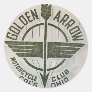 Logo-Aufkleber für Golden Arrow-Motorrad-Clubs Runder Aufkleber