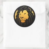 Logo-Aufkleber für Golden Lion Runder Aufkleber (Tasche)
