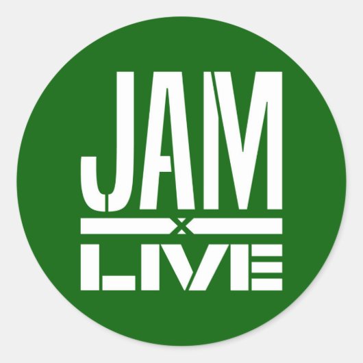 Logo-Aufkleber für Jam - grün Runder Aufkleber (Vorderseite)