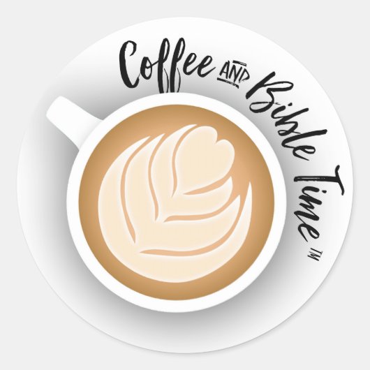 Logo-Aufkleber für Kaffee und Biologie Runder Aufkleber (Vorderseite)