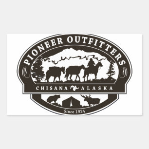 Logo-Aufkleber für Pioneer Outfitters Rechteckiger Aufkleber