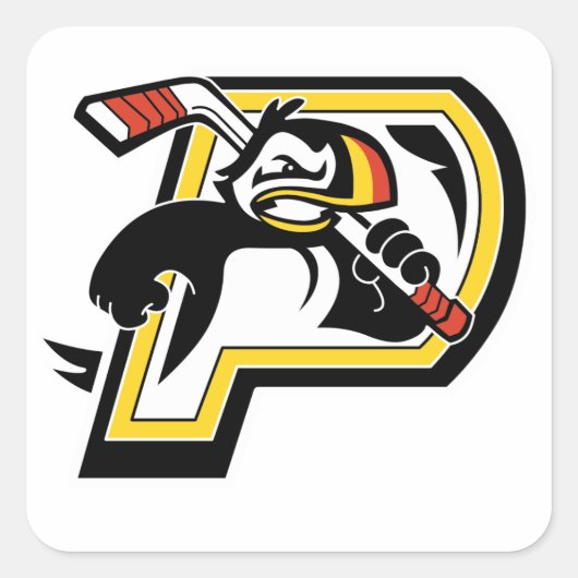 Logo-Aufkleber für Puffins Hockey Club Quadratischer Aufkleber (Vorderseite)