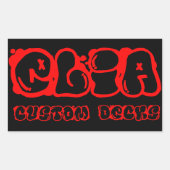 Logo-Aufkleber für Rot Rechteckiger Aufkleber (Vorderseite)