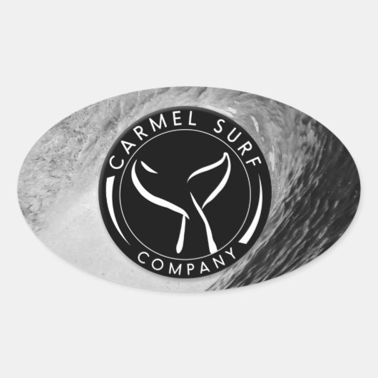 Logo-Aufkleber für Schwarzweiß-Abzeichen Ovaler Aufkleber (Vorderseite)