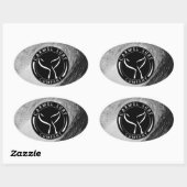 Logo-Aufkleber für Schwarzweiß-Abzeichen Ovaler Aufkleber (Blatt)