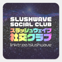 Logo-Aufkleber für Slushwave Social Club Quadratischer Aufkleber