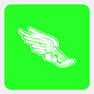 Logo-Aufkleber für Track grün Quadratischer Aufkleber