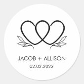 Logo-Aufkleber Paare Hochzeitsaufkleber Runder Aufkleber (Vorderseite)