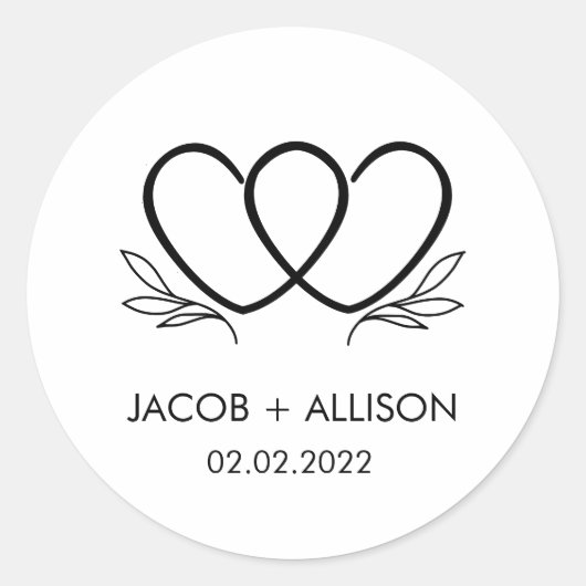 Logo-Aufkleber Paare Hochzeitsaufkleber Runder Aufkleber (Vorderseite)