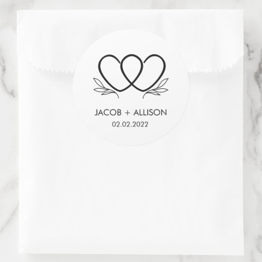 Logo-Aufkleber Paare Hochzeitsaufkleber Runder Aufkleber (Tasche)