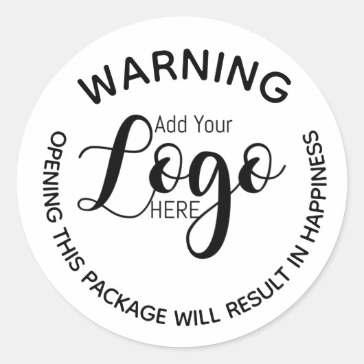 Logo-Aufkleber Warnmeldung Glück Runder Aufkleber (Vorderseite)