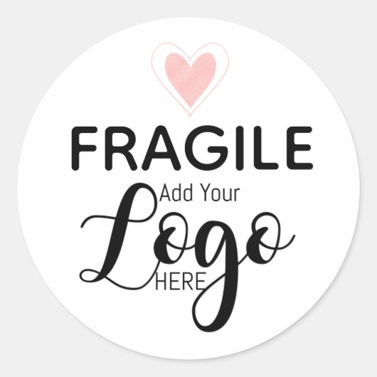 Logo-Aufkleber zerbrechlich Runder Aufkleber (Vorderseite)
