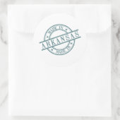 Logo aus Arkansas Green Round-Rubber-Briefmarke Runder Aufkleber (Tasche)