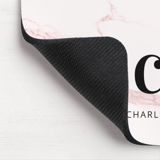 Logo aus rosa Marmor Mousepad (Ecke)