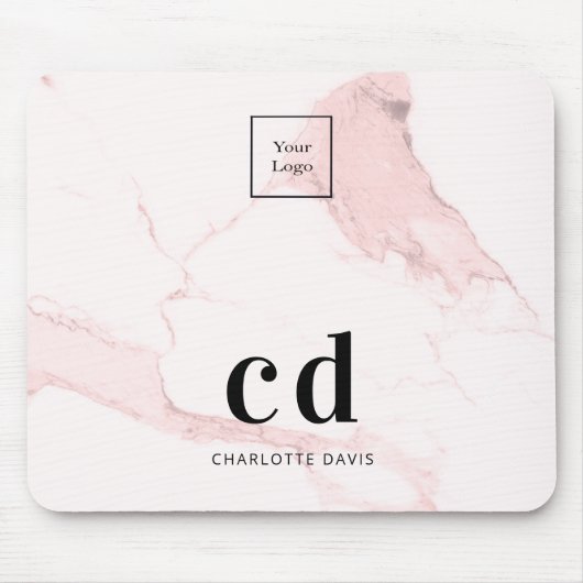 Logo aus rosa Marmor Mousepad (Vorne)