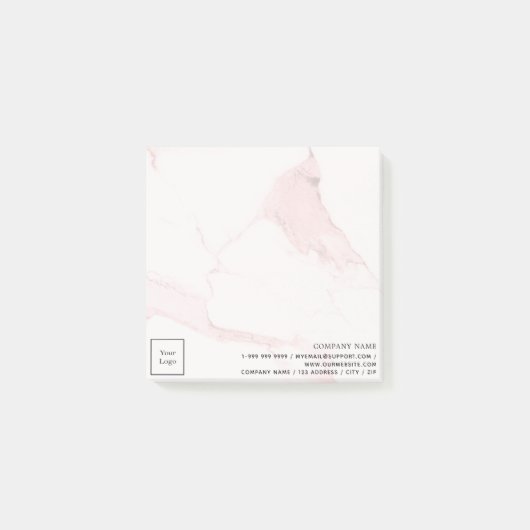 Logo aus rosafarbenem Marmor Post-it Klebezettel (Vorderseite)