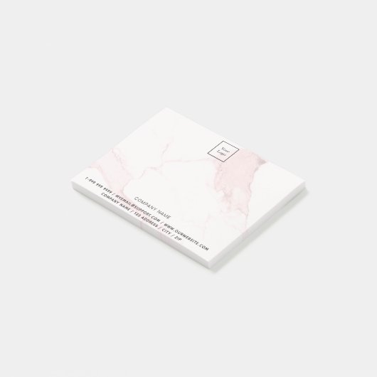 Logo aus rosafarbenem Marmor Post-it Klebezettel (angewinkelt)