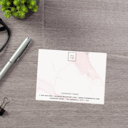 Logo aus rosafarbenem Marmor Post-it Klebezettel