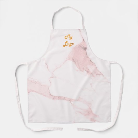 Logo aus rosafarbenem Marmor Schürze (Vorderseite)