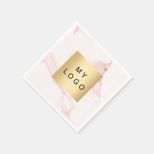 Logo aus rosafarbenem Marmor Serviette (Ecke)