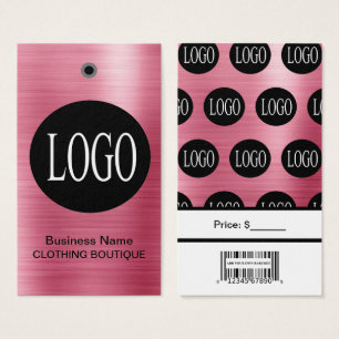 Logo aus roségold mit Barcode-Preisschildern