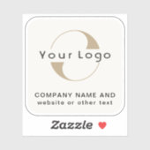 Logo +Aus weißem Quadrat Wasserflasche Business Vi Aufkleber (Blatt)