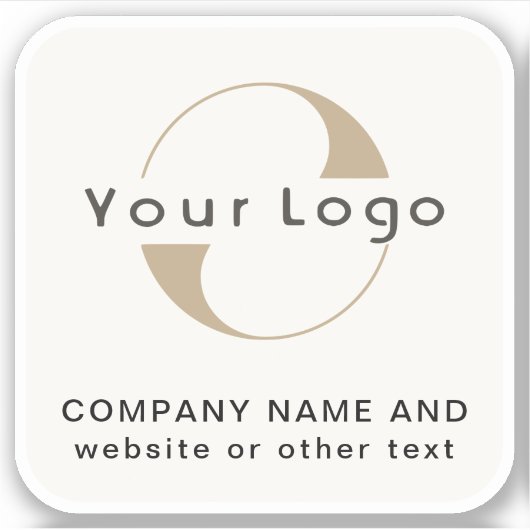 Logo +Aus weißem Quadrat Wasserflasche Business Vi Aufkleber (Vorderseite)