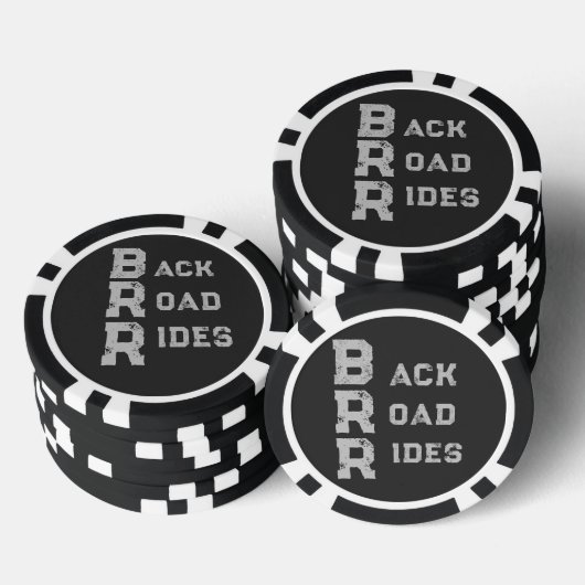Logo "Back Road Rides" Grau Pokerchips (Stapel)