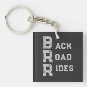 Logo "Back Road Rides" Grau Schlüsselanhänger